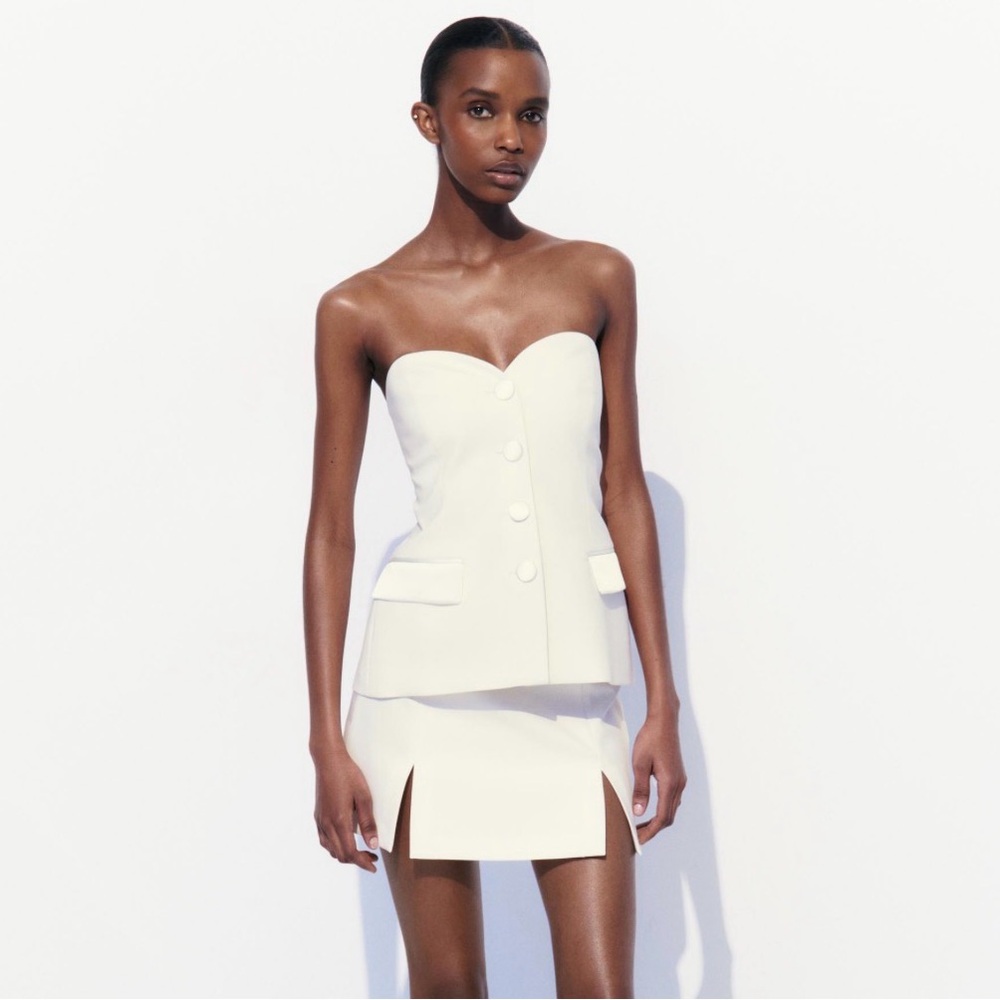Zara Strapless Suiting Top